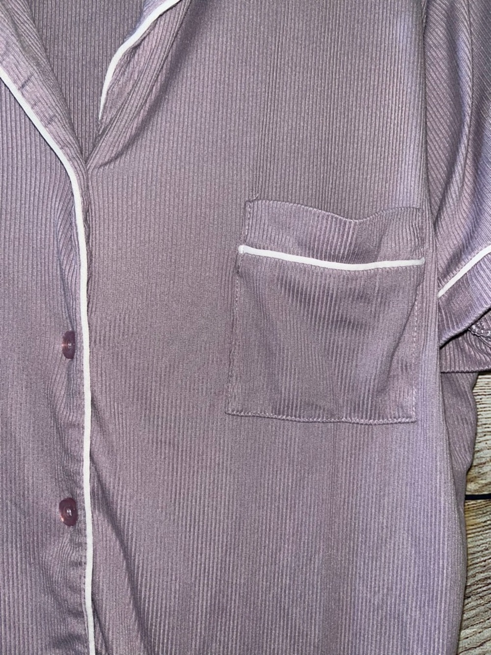 🤎3/$10 Nicole Miller Lavender Mauve Short-Sleeve Pajama Top & Short Set Size XL - Picture 4 of 10
